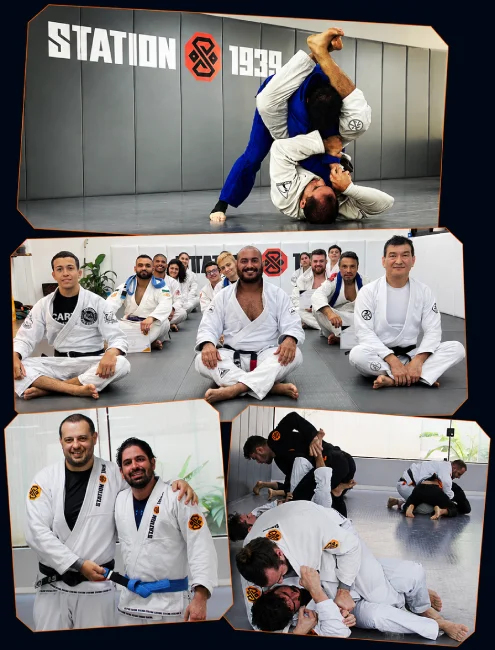 Treinos de Jiu-Jitsu no tatame da Station 1939, nos Jardins, São Paulo